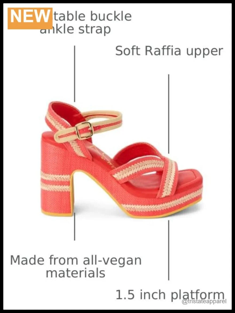 Raffia Platform Espadrille Wedge Sandal Ankle Strap Vegan